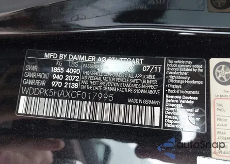 2012 Mercedes-Benz Slk 350 z USA, uszkodzony, nr VIN WDDPK5HAXCF017995